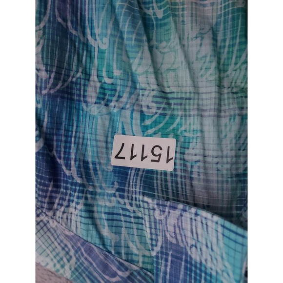 Robert Graham Shirt Men Medium Exclusive Waves Blue Colorful Contrast Trim M - Picture 10 of 10